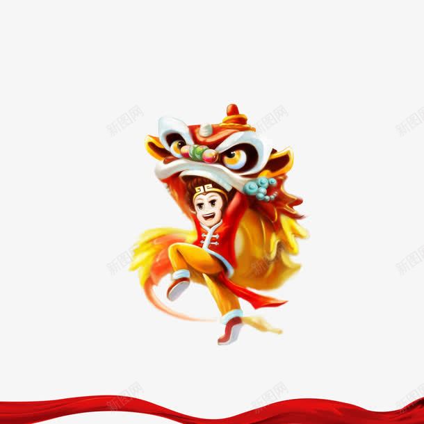 猴png免抠素材_88icon https://88icon.com 猴 红色 舞狮 节日