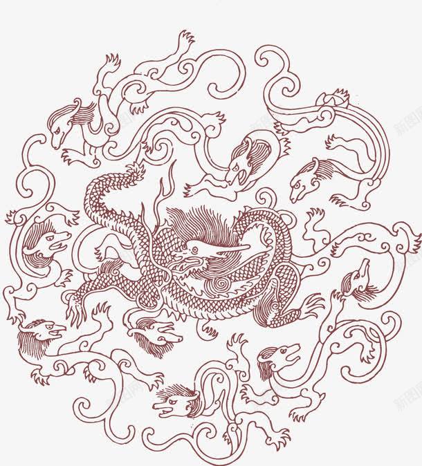 中国古典文化龙图形png免抠素材_88icon https://88icon.com 中国 古典 图形 文化