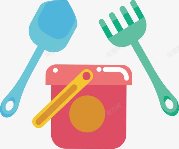 可爱挖沙子小桶png免抠素材_88icon https://88icon.com 矢量素材