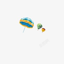 氢气球降落伞素材