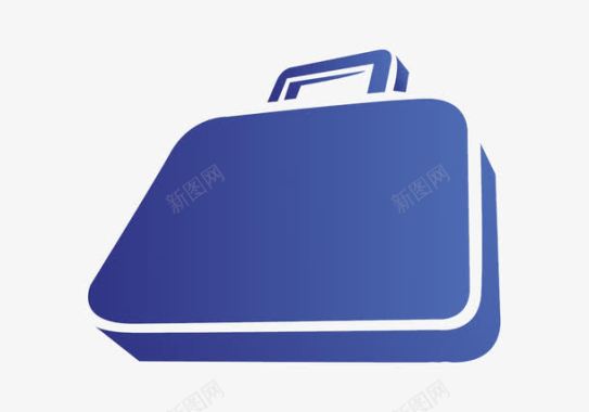 深蓝色行李包图标图标