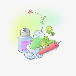 手绘注射器素材