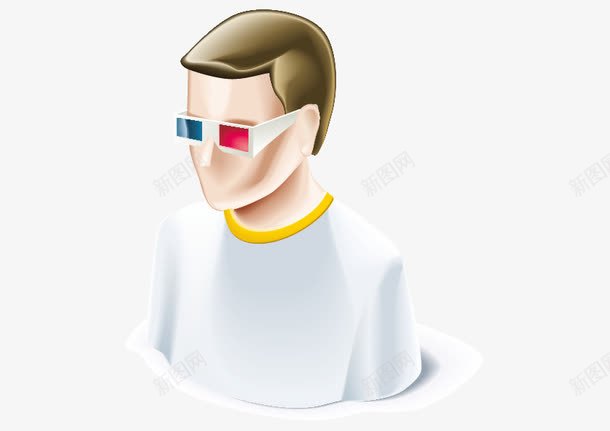 带3D眼镜的人物png免抠素材_88icon https://88icon.com 3D眼镜 人物 灰色