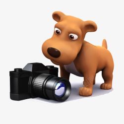 卡通狗照相机素材