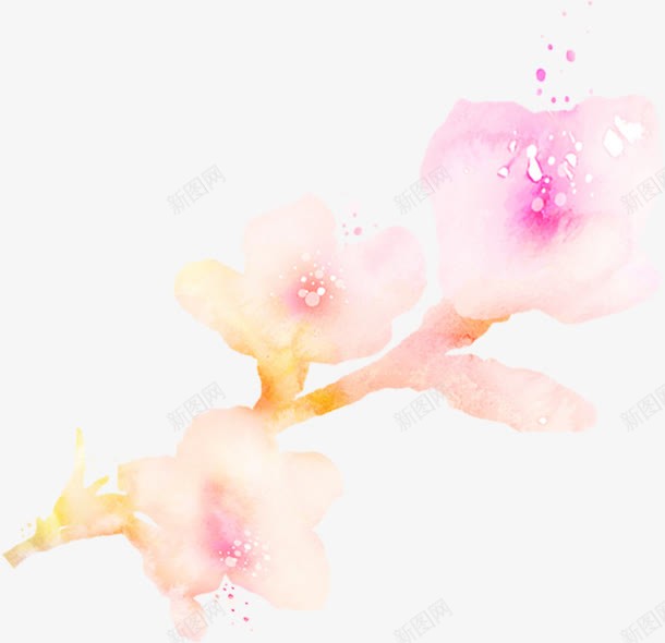 粉色水墨艺术花朵手绘png免抠素材_88icon https://88icon.com 水墨 粉色 艺术 花朵