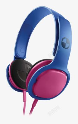 飞利浦头戴式粉蓝耳机素材