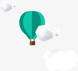 气球氢气球绿色云素材