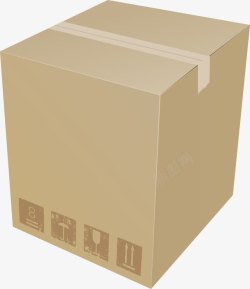 密封纸箱正方体纸箱矢量图素材