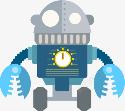 蓝色机器人素材