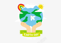 绿色世界地球日矢量图素材