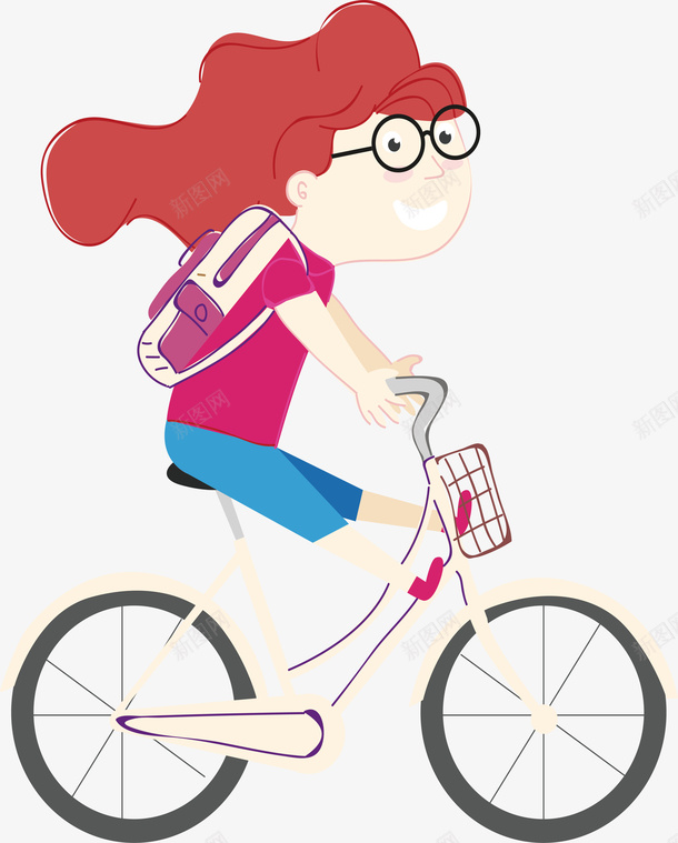 卡通骑车的小女孩矢量图ai免抠素材_88icon https://88icon.com 卡通 女孩 小女孩设计 锻炼 骑车 骑车人物 矢量图