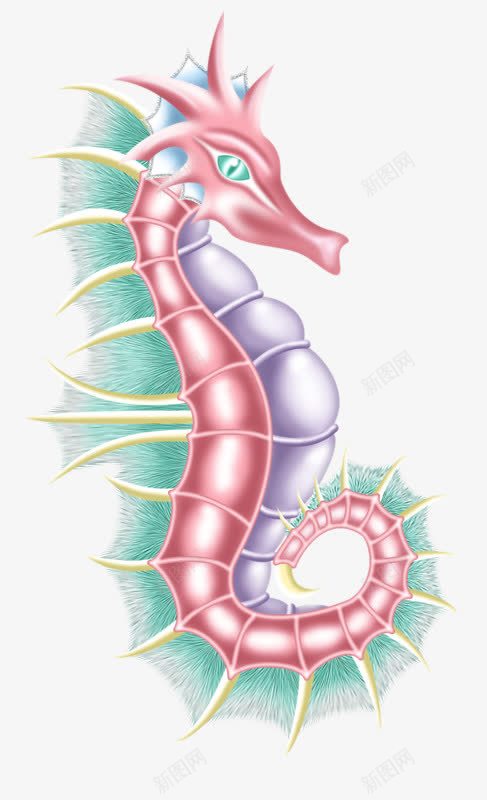 手绘海马png免抠素材_88icon https://88icon.com 动物 卡通 手绘 海马