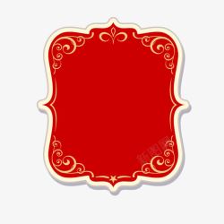 中国风红色艺术花纹素材