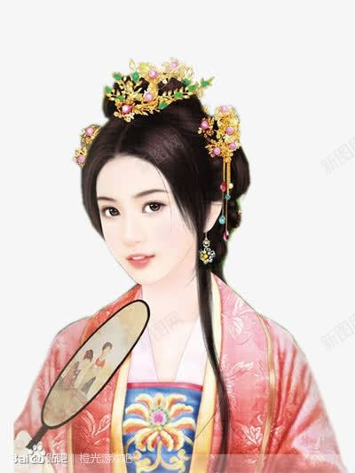 古典美女png免抠素材_88icon https://88icon.com 古风 圆扇 美女