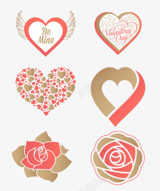 玫瑰情人节心形图标图标