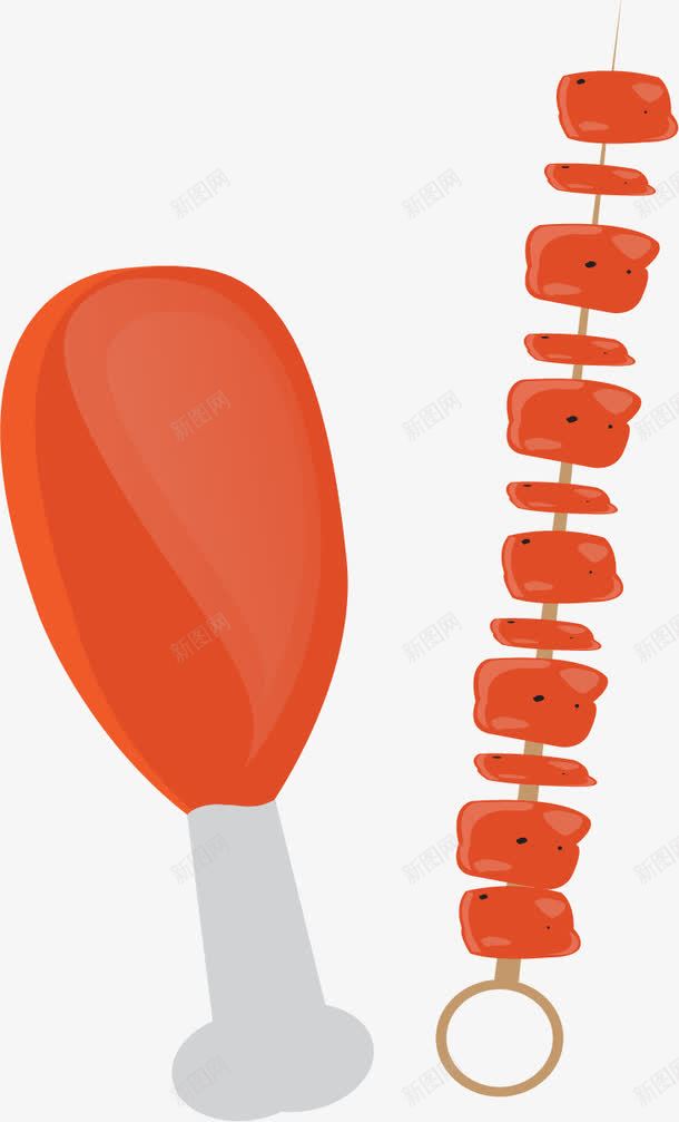 手绘鸡腿肉png免抠素材_88icon https://88icon.com 手绘 肉串 鸡腿肉