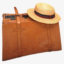 棕色复古行李箱素材