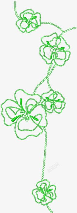绿色纹绣艺术花纹图案素材
