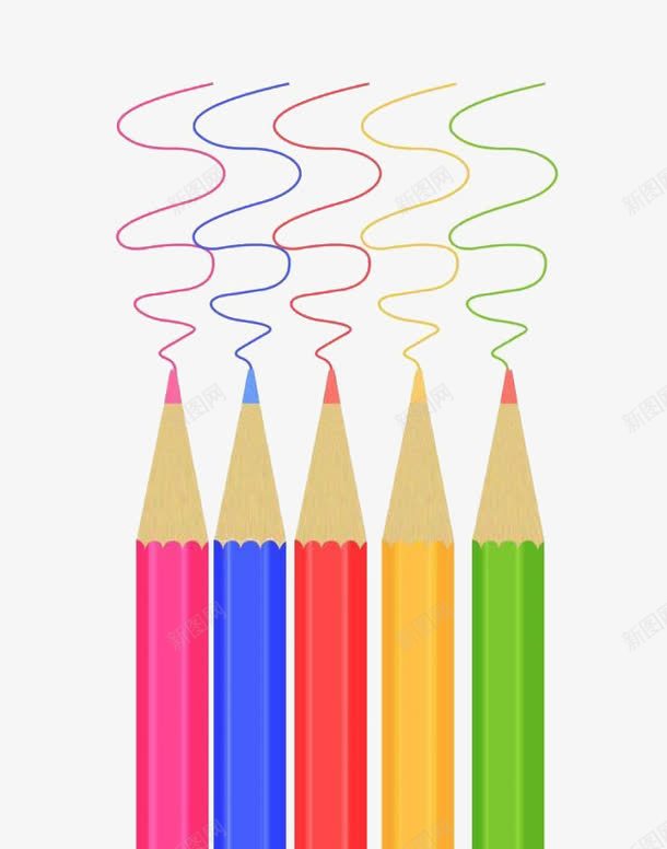 彩色的画画铅笔png免抠素材_88icon https://88icon.com 元素 彩色 画画 铅笔