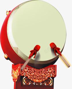 中国风元素红色的大鼓素材