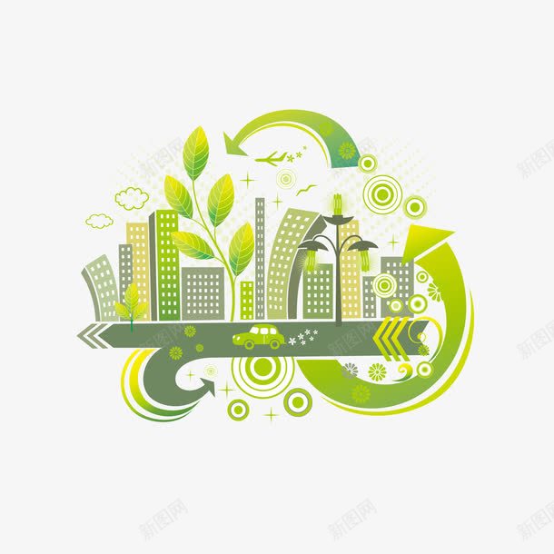 绿色城市建筑png免抠素材_88icon https://88icon.com png png素材 免费png 免费png素材 建筑 环保 矢量素材 绿色建筑