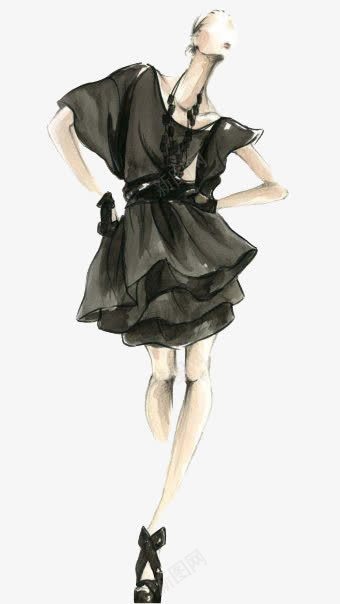 女式服装手绘稿png免抠素材_88icon https://88icon.com 手绘女装 手绘时尚女装