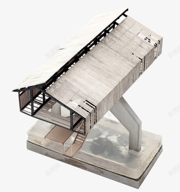木质与混凝土建筑模型png免抠素材_88icon https://88icon.com 建筑 建筑模型 木质模型 模型 混凝土