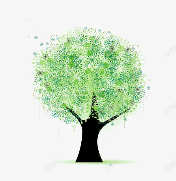 抽象树装饰画png免抠素材_88icon https://88icon.com 树 植物 绿色 装饰