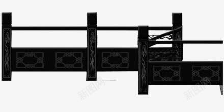 黑色木质围栏装饰png免抠素材_88icon https://88icon.com 围栏 木质 装饰 黑色