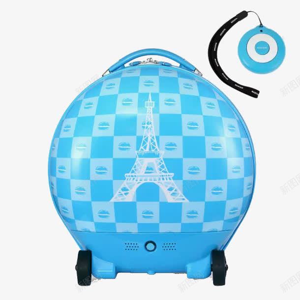 遥控行李箱蓝色png免抠素材_88icon https://88icon.com 产品实物 旅游箱 行李箱 遥控