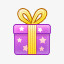 惊喜的圣诞礼物紫色的圣诞礼物图标图标