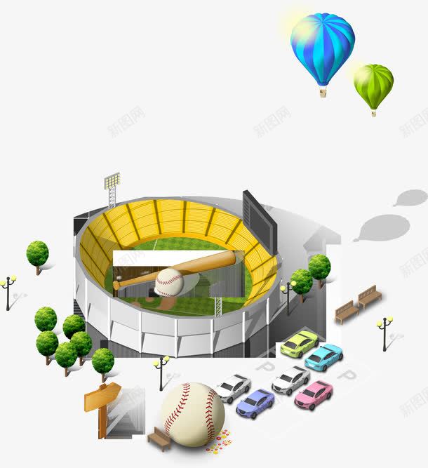 创意棒球场海报png免抠素材_88icon https://88icon.com 创意 棒球 海报 设计