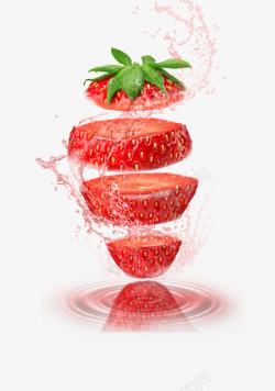 切开的草莓美味草莓高清图片