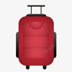 红色旅行箱手拉箱素材