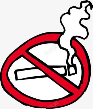 卡通简单禁烟标志图标图标