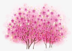 粉色可爱创意花朵树木素材