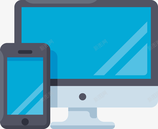 一个黑色手机与电脑矢量图eps免抠素材_88icon https://88icon.com 手机 手机电脑 电子产品 电脑 矢量手机 矢量电脑 矢量图