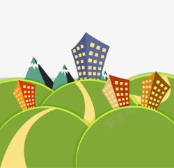 卡通城市建筑素材
