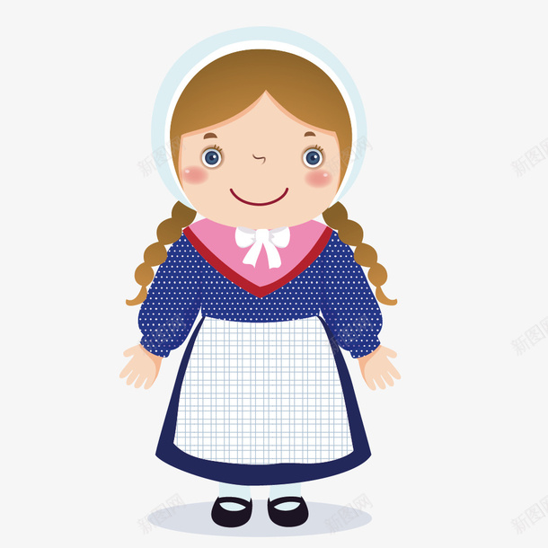 穿蓝色围裙的小女孩png免抠素材_88icon https://88icon.com 儿童 可爱 小女孩 蓝色围裙 装饰图案