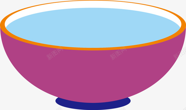 紫色碗图标手绘矢量图图标