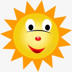 手绘卡通可爱小太阳素材