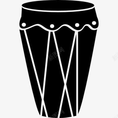 鼓的高大黑色的形状图标图标