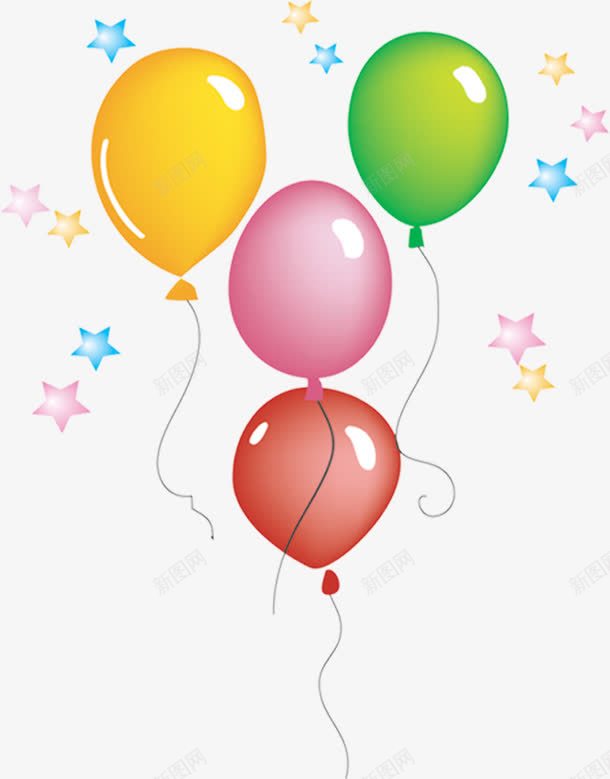 卡通创意气球星星png免抠素材_88icon https://88icon.com 创意 卡通 星星 气球