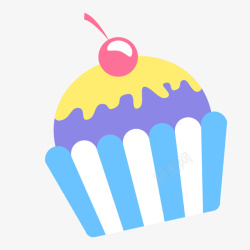 水彩蛋糕吃货节卡通彩色的纸杯蛋糕矢量图高清图片