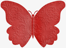 红色花纹手工蝴蝶素材