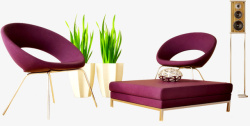 紫色家具室内海报素材