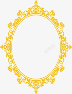 黄色古典婚礼花纹素材