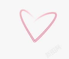 手绘粉色线条爱心png免抠素材_88icon https://88icon.com 爱心 粉色 线条