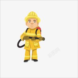 扁平化Q版消防员素材