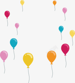 彩色漂浮气球花纹矢量图素材